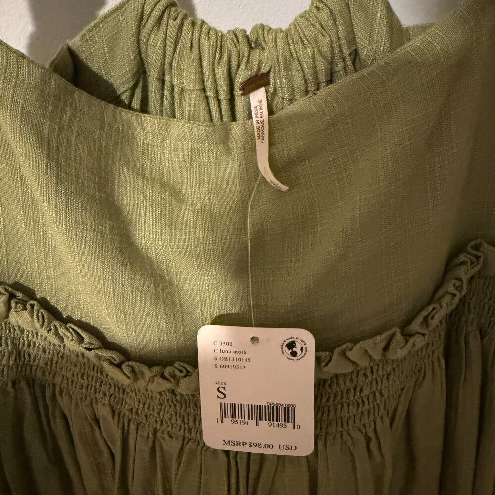 NWT Free People Gretchen Convertible Pinafore Maxi Dress in Luna Moth - Size S - Picture 7 of 7